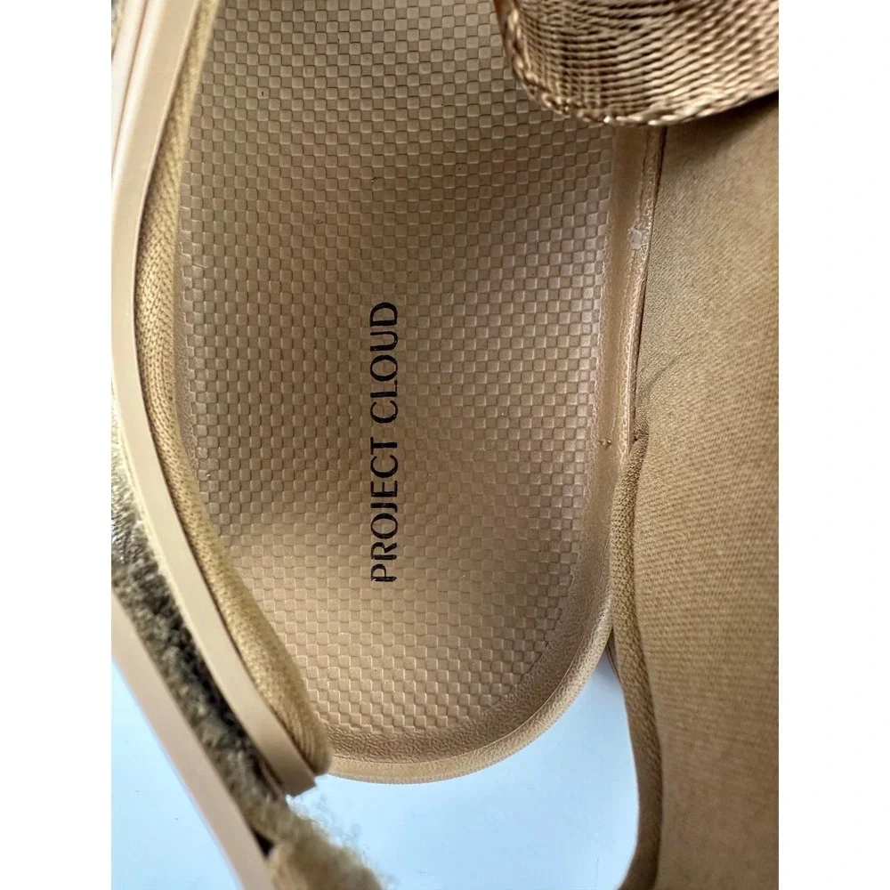 Project Cloud Goldie Platform Sandals Light Brown Chunky Adjustable Womens 8.5